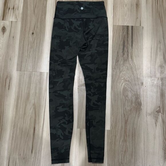 Lululemon Wunder Under High-Rise Leggings 28" Green Camo Women’s 4 - Picture 2 of 5